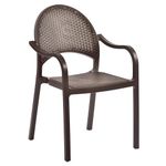 BrackenStyle Polypropylene Rattan Effect Arm Chair - Lightweight, Durable Outdoor Patio Seat (Brown)