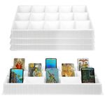 Geetery 4 Pack Card Sorting Tray Card Sorting and Dealer Tray Sports Card Tray Card Sorter Playing Card Display Storage Trading Card Organizer, 15 Slot