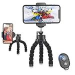 JUMKEET Phone Tripod, Mini Tripod with Bluetooth Control, Portable Mini Tripod, Flexible Octopus Style Camera Mount Desk Travel Outdoor Compatible with iPhone & Android Phones,Cameras,GoPro