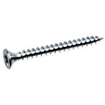 Jaset Innovations Chipboard Screw with SAW Thread – White Zinc Plated – Flat Pozidriv Counter Sunk Head – 4.5mm Diameter x 60mm Length – Pack of 75 pcs