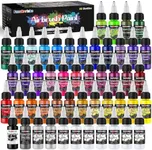 FansArriche Airbrush Paint, 44 Colors with 6 Thinners Acrylic Air Brush Paint Set, Ready to Spray Water-Based Opaque & Neon & Iridescent Acrylic Paint for Beginners, Artists, 20 ml/Bottle
