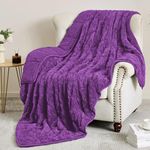 Uttermara Jacquard Weighted Blanket for Adults, Cable Knitting Pattern Heavy Blanket Twin | Full Size 15 Pounds for Warm and Cozy, 48 x 72 Inches Weighted Blanket for Relaxation, Purple