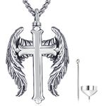 Aniu Cremation Jewelry for Ashes S925 Sterling Silver Cross Urn Necklace Memorial Necklace for Human Ashes of Loved Ones Keepsake Pendant for Men Women