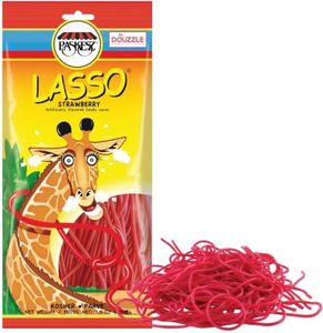 DOUzzle Lasso Red Licorice Laces, Candy Ropes Shoe Strings, Strawberry Flavored (3.5 OZ - 1 Pack) Birthday Party Favor & Movie Night Snacking, Goodie Bag Stuffer, Pinata Filler - Kosher Parve
