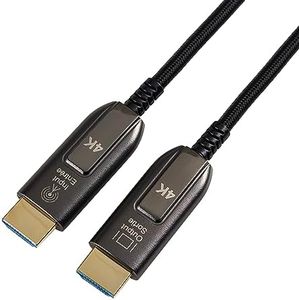 Amazon Basics - Cavo HDMI in fibra ottica ad alta velocità intrecciato, 10 m, Nero