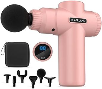 AERLANG Mini Massage Gun-Pink，Muscle Deep Tissue Massager Gun, Handheld Percussion Massager, Portable Quiet Massage Gun with Carry Case for Home Office Gym