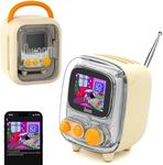 Divoom Tiivoo-2 Retro Bluetooth Speaker, FM Radio, Pixel Art Display, Cream