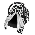 Black and White Cow Skin Baby Car Seat Canopy Cover Multi Use Nursing Cover for Newborn Car Seat Canopy Mom Nursing Breastfeeding Covers Newborn Shower Gift