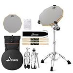 Donner Drum Practice Pad Kit With Snare Drum Stand, 12'' Drum Pad Set Double Sided with Drumsticks, Backpack for Adults Kids, Fit 10''-14'' Dia Drums