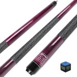 CUEBAR Pool Cue, 58 Inch Pool Cue Stick for Adults, 2-Piece House Bar Billiard Cue Sticks, Hardwood Pool Table Stick for Men Women -Purple,18 Oz
