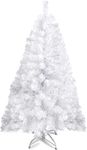 Prextex 4 Feet White Christmas Tree - 320 Tips, Premium Hinged Artificial Canadian Fir Full Bodied Christmas Tree White, Lightweight and Easy to Assemble with Christmas Tree Metal Stand