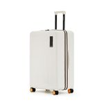 MOKOBARA Transit Check-in Large Luggage Trolley Bag-74cm(100L),Polycarbonate Hardshell,360° 8 Silent Wheels,One Push TSA Lock,Premium Zipper,Suitcase for 15+ Day Travel,White(Still Loading Brownray)