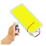 Ultra Bright DC 12V COB LED Panel Light with Remote Control Dimmer, Max 70W 7000LM Chip Strip, LED Module for Outdoor Camping Hiking Lamp, Car Battery Drive Lights Emitting White 6500K