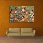 Inephos Framed Canvas Painting - Kerala Mural Art Wall Painting for Living Room, Bedroom, Office, Hotels, Drawing Room, Wooden, 120cm X 75cm, 20_0038LF