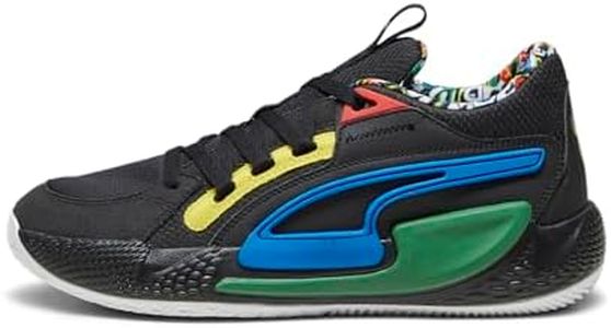 Puma Unisex-Adult Court Rider Chaos Trash Talk Black-Pele Yellow-Archive Green-Racing Blue-White Basketball Shoe - 7 UK (37913701)