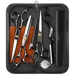 Wenshall Hairdressing Barber Hair Scissor for Professional Hairdressers Barbers Stainless Steel Hair Cutting Shears - for Salon Barbers, Men, Women, Children and Adults (Black)