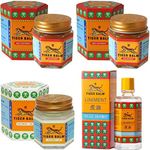 Tiger Balm Liniment (Liquid) 28ml + 2 Jars of Tiger Balm Red Ointment 30g/Jar + Tiger Balm White Ointment 30g/Jar by Tiger Balm