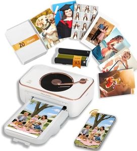 CP6000 4x6 Photo Printer with 20 Sheets & 1 Ribbon, Full-Color Thermal Dye Sublimation Wi-Fi Printing, Portable Instant Picture Printer for iPhone/Android, AR Video, Fun App, Home Use, White