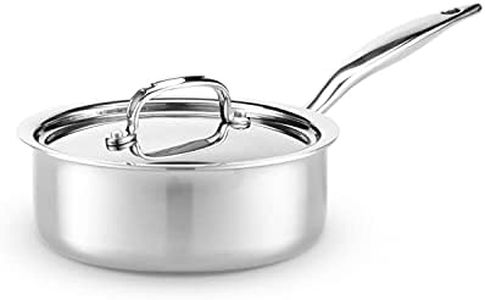 Heritage Steel 2 Quart Saucepan - Titanium Strengthened 316Ti Stainless Steel with 7-Ply Construction - Induction-Ready and Dishwasher-Safe, Made in USA