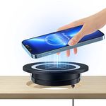 15W Fast Desk Wireless Charger, Wireless Charging Table Desk Power Charging Pad for Mag-Safe Charger, for iPhone 15/15 Plus/15 Pro/15 Pro Max/14/13/12, AirPods 3/2/Pro, Black (Without Adapter)