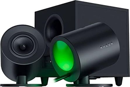 Razer Nommo V2 - Full Range 2.1 PC Gaming Speakers with Wired Subwoofer (3" Full Range Drivers with Aluminium Phase Plug, Ignition Down Subwoofer with 5.5" Driver, THX Sound) Black