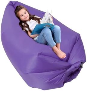 Kids Air Hammock Chillbean, Anti Leakage Inflatable Couch for Camping, Ideal as Portable Air Couch, Inflatable Beach Chair for Kids and Teens. Purple