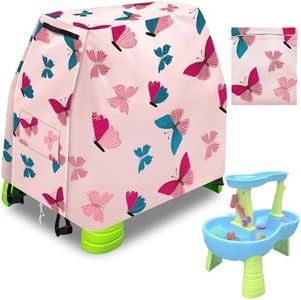 Infowush Kids Water Table Cover for Step 2 Rain Showers Splash Pond Water Table, Outdoor Play Toys Cover for Water Table for Toddlers 1-3, Waterproof Dust Proof Water Table Accessories-Cover only（A）