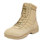 NORTIV 8 Men's Work Boots Side Zipper Mid Ankle Outdoor Motorcycle Combat Bootie,Size 11,Sand,Desert