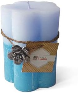 Velas de Aurora Janet Cero a Forma de Flor, Cera, Azul, 7.5 x 7.5 x 10.2 cm