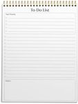 Better Office Products To Do List Notepad, 8.5" x 11", Planning Note Pad, 50 Sheets, Double Wire Spiral, Daily Agenda Productivity Checklist Organizer,(1 Pack)