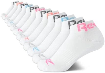 Reebok Women's Socks - 12 Pack Athletic Quarter Crew Socks, White Marl, 4-10