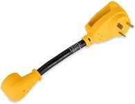 Camco 12" PowerGrip Dogbone Electrical Adapter with Handle | 30 amp Male to 15 amp Female (55155)