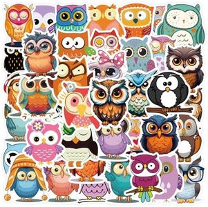 60 Packs Owl Stickers Water Bottles Laptop Phone Motorcycle Computer Guitar Skateboard Hydroflasks Owl Vinyl Sticker Waterproof Aesthetic Trendy Decals for Teens Girls Adults