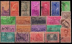 ISC ~ India Anna Series Stamps, 22 All Different, Pre 1956 Issues, Used Old Postage Stamps, Large Stamps Only ~ STAMPEX