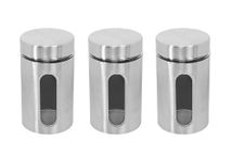 WRINGO 600ML Glass Food Storage Airtight tea coffee sugar containers for Kitchen Storage Container with Lid For Tea Coffee & Sugar, Dry Fruit jars, Storage Box, Set of 3 (WR-18)