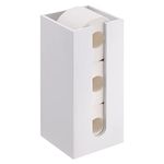 Navaris Bamboo Toilet Roll Storage - Narrow Free Standing Toilet Paper Tissue Holder Tower Organiser for Bathroom - Storage for 3 Toilet Rolls - White