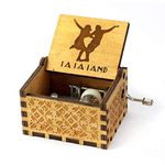 Eitheo Wooden Musical Toy Antique Carved Hand Crank La-la Land Music Box | Birthday Gift for Girls Boys | Wooden Classic Theme Musical Toys Engraved Hand Cranked Occasion Gift