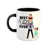 ASHVAH Best Dad Ever Ceramic Coffee Mug - Best Gift for Father, Daddy, Papa Birthday, Fathers Day, Anniversary - Black