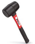 YIYITOOLS YY-2-005 Rubber Mallet Hammer with Fiberglass Handle–16-oz, Black