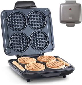 DASH Multi Mini Waffle Maker: Four Mini Waffles, Perfect for Families and Individuals, 4 Inch Dual Non-stick Surfaces with Quick Release & Easy Clean - Graphite