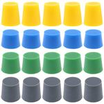 Hilitchi Silicone Rubber Plug Kit Tapered Stopper Silicone Plugs for Powder Coating Painting Anodizing Plating Vacuum Test Plugging Hydraulic Fuel and Oil Lines (Assorted Color-20Pcs, Assorted Size)