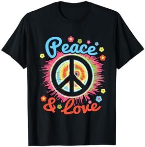 Paix et Amour Signe de Paix Inspiration Positive 70's Hippie T-Shirt