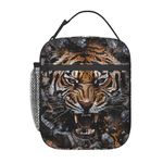 cromcu Insulated Lunch Box for Men Women Kids Tiger Lunch Box for Work,Picnic,School,Travel,Hiking,Beach or Fishing Polyester Tiger Theme Lunch Bag