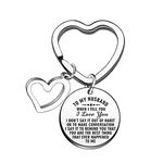 BESPMOSP Husband Keychain I Love you keychain Wedding Anniversary Present for Him Husband keyring from Wife Birthday Christmas Valentine Gifts keychain for Husband