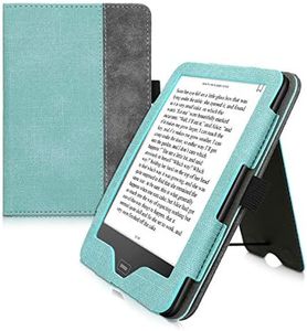 kwmobile Étui Compatible avec Tolino Vision 1/2 / 3/4 HD Coque - Étui à Rabat magnétique Tablette eReader Similicuir - Menthe glaciale-Gris foncé