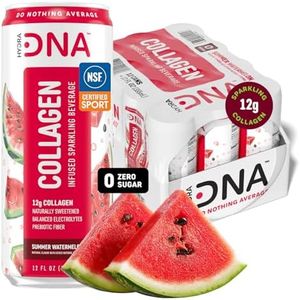HYDRADNA- Sparkling Liquid Collagen Protein Water Drink Balanced Nutrients for Wellness - Sugar-Free - Keto-Friendly - No Gluten (12 Pack) Watermelon