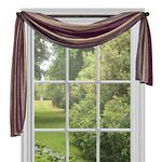 Sheer Window Scarf Valance - 50 Inch Width x 144 Inch Length (Aubergine) - Light Filtering Polyester Curtain Scarf - Lightweight Drapes for Living Room, Bedroom & Dining Room by Achim Home Decor