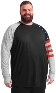 BRISIRA Mens Big and Tall Rash Guard Shirts UPF 50+ Long Sleeve Sun Shirt