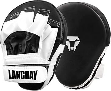 LangRay 1 Paio Pad Boxe, Colpitore Scudo Boxing Guantoni da Boxe Curvi da Boxe per Karate, Muay Thai Kick, Sparring, Arti Marziali