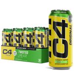 Cellucor C4 On The Go Carbonated Sugar-Free Pre Workout drink, Sparkling Energy Drink with Caffeine, Twisted Limeade,16 Fl. Oz (Pack of 12)